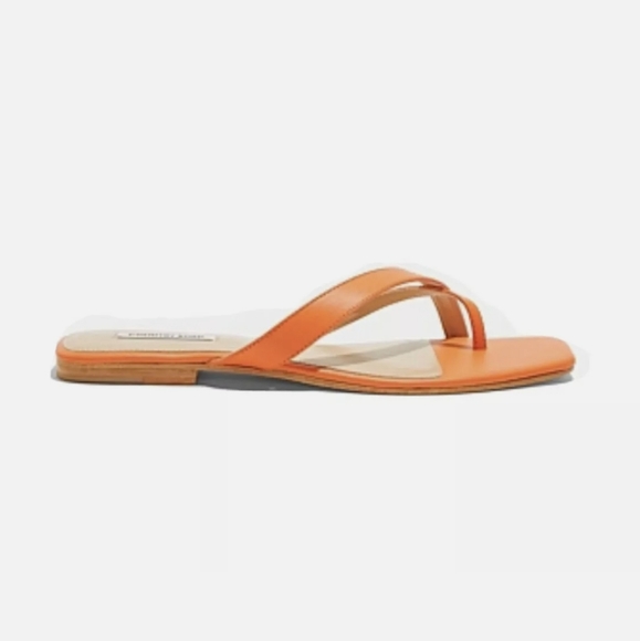 BNWT COUNTRY ROAD HERMES ORANGE LEATHER SANDALS - Picture 5 of 8